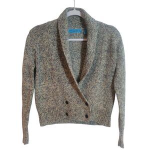 JF Adams Women Shawl Collar Double Breast Cardigan Wool Blend Vintage Size Large
